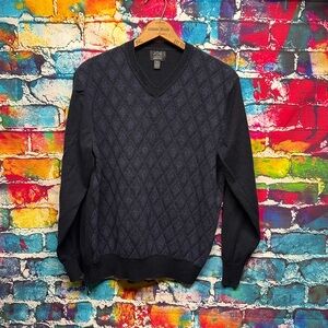 Grandpa Sweater Diamond Pattern M Joseph Abboud